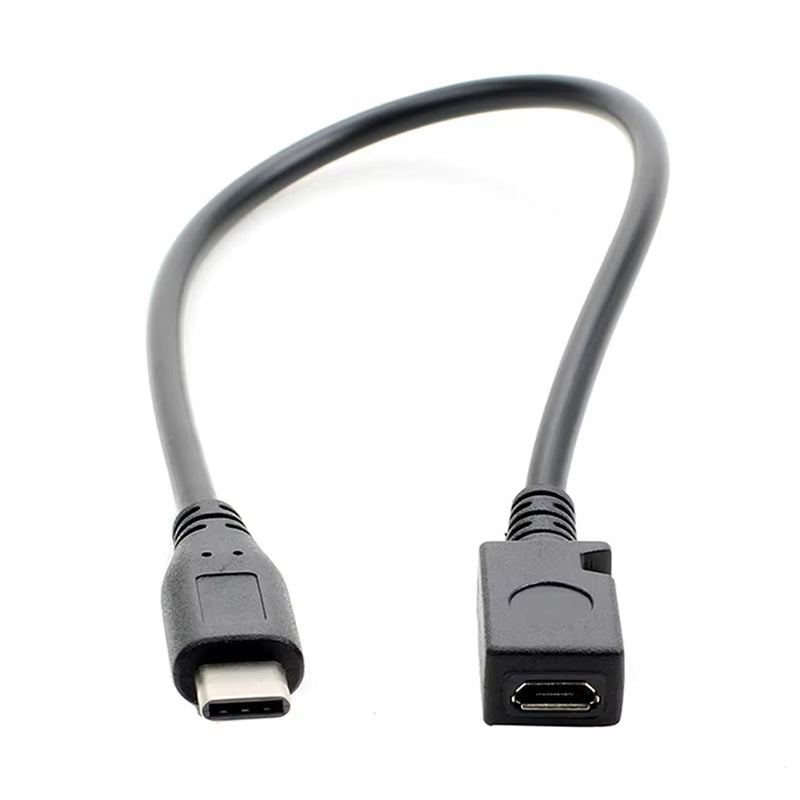 Micro USB Female to USB-C 3.1 Type-C Male Converter Cable Adapter OTG Connector Cable 27Cm