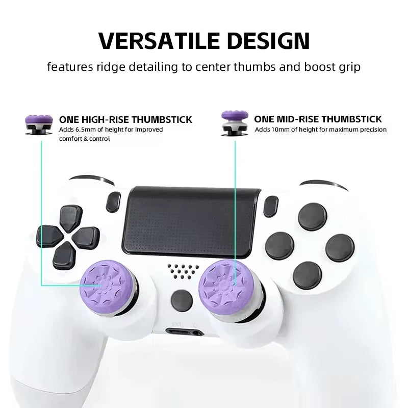 2-Pack Thumb Stick Grips with High/Low Caps for Ps4/Ps5/Xbox Controller Hand Grip Extenders