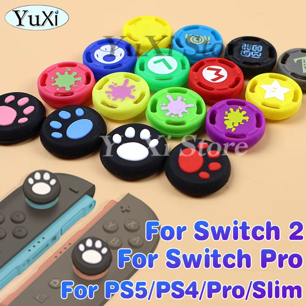 For Switch 2 Joy-Con Silicone Thumb Stick Grips Cap for NS Pro PS5 PS4 Pro Slim Controller Button Joystick Cover Protector